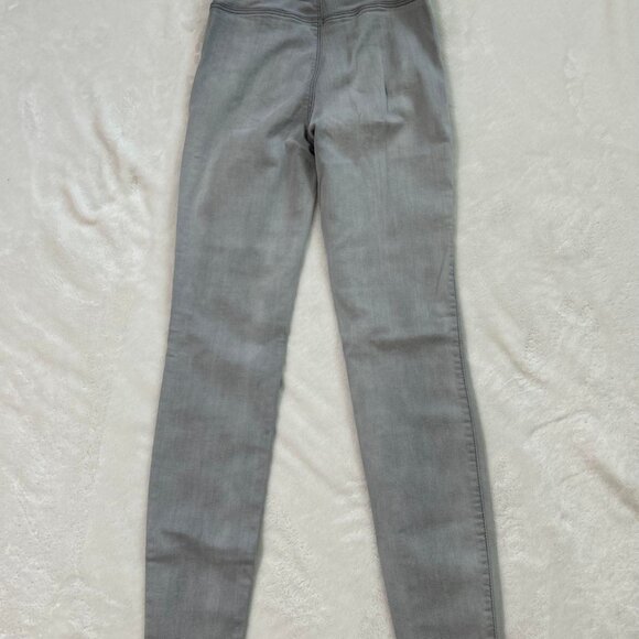 Women's WHBM "The Skinny" Grey Sailor Jeans with a side Zip and Faux Buttons - Picture 7 of 11